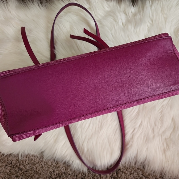 Fossil Magenta Textured Tote Bag - Picture 4 of 14